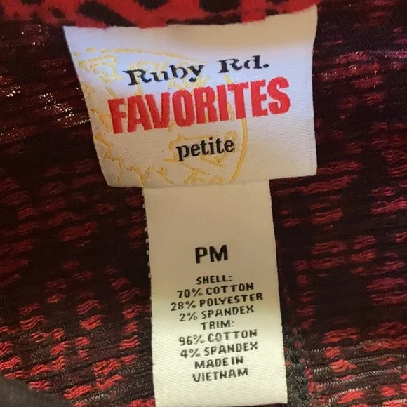 Ruby Rd. Favorites Red Leopard print vest - Picture 5 of 7